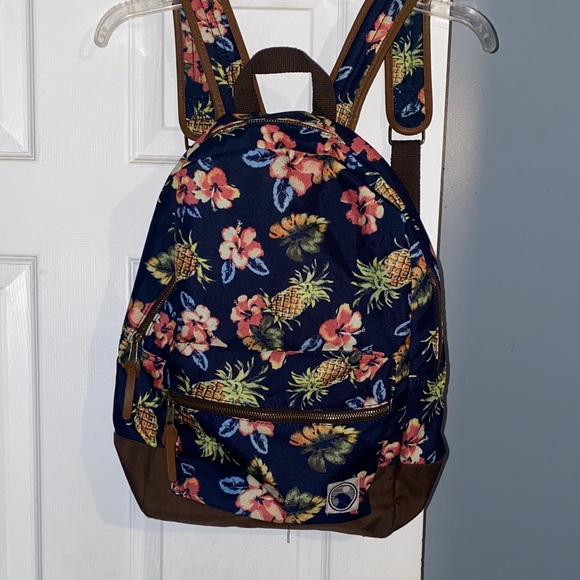 Mossimo Supply Co. Handbags - Mossimo Supply Co. Floral Backpack - Navy, yellow and orange.